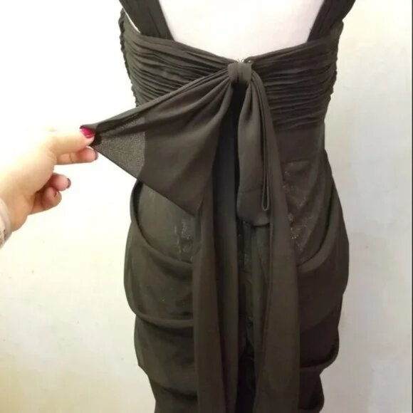 Phoebe Couture metallic overlay dress women's size 8 (M32) - Picture 4 of 6